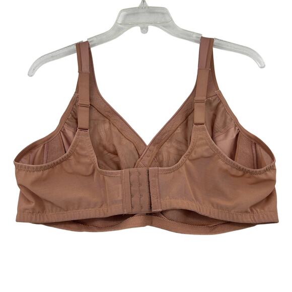 Glamorise Bra Size 50D Cafe MagicLift Natural Shape Support Wire Free Lace Trim - Picture 3 of 7